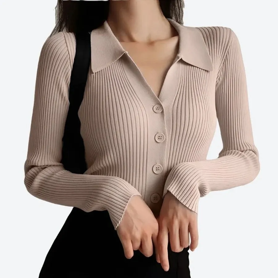 Trendy Ribbed Button-Up Cardigans