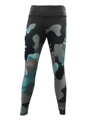 UV Protective Full Length Leggings Tights Skins - Aqua Camo