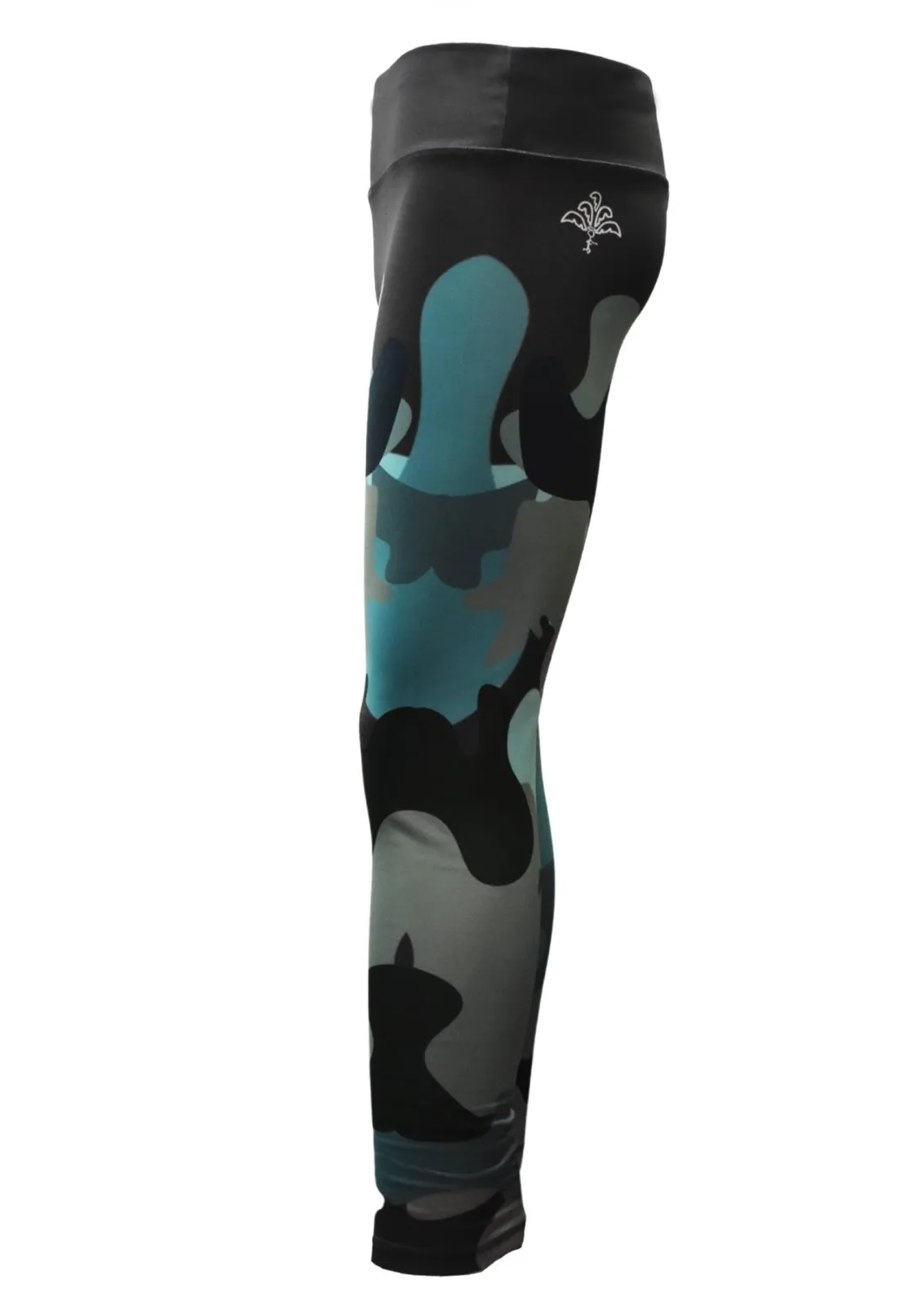 UV Protective Full Length Leggings Tights Skins - Aqua Camo