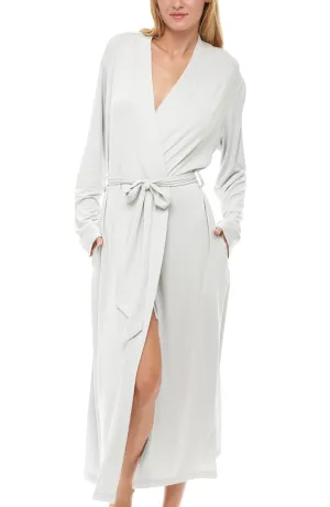 Women's Classic Long Knit Robe with Pockets, Lightweight Bathrobe