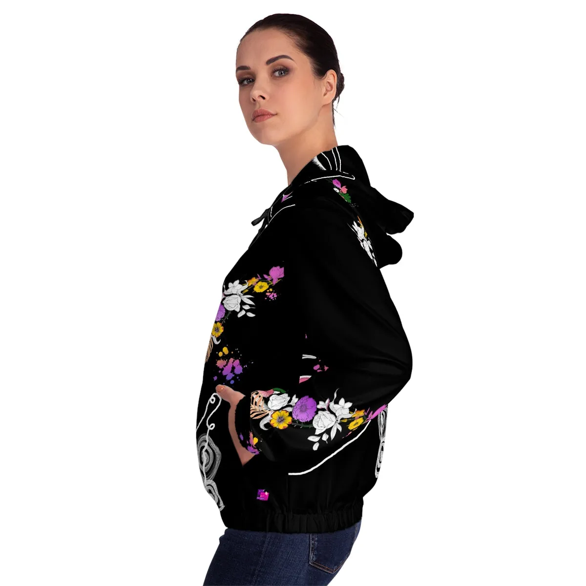 Women’s Full-Zip Hoodie (AOP) PALETTE OF BLOOM